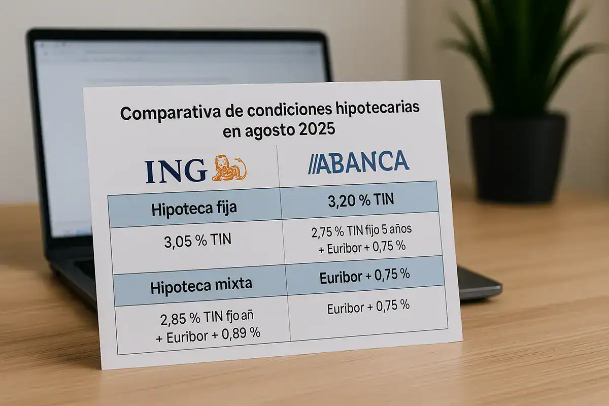 La mejor hipoteca de agosto 2025: comparativa ING vs Abanca